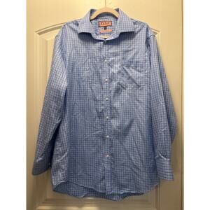Pink Thomas Pink Men’s Traveller Classic Button Front Shirt Size 16 1/2 35 Blue